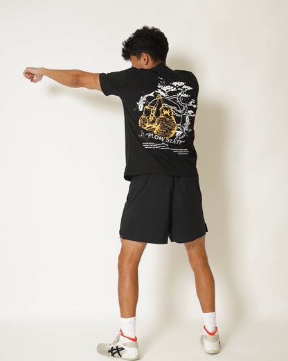 「Flow State」ブラックTシャツ